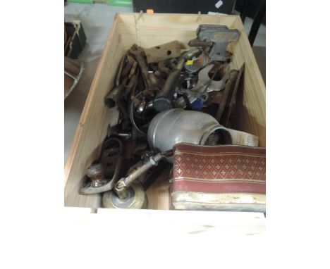 A selection of garage and DIY tools including Stanley plane