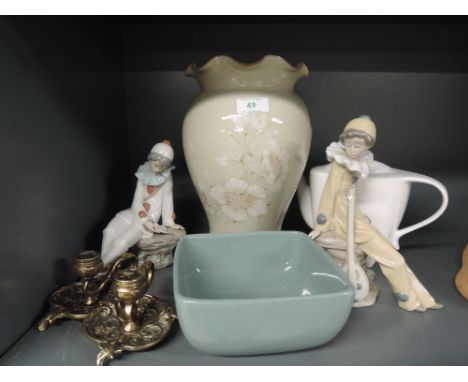 A selection of ceramics including Nao figures