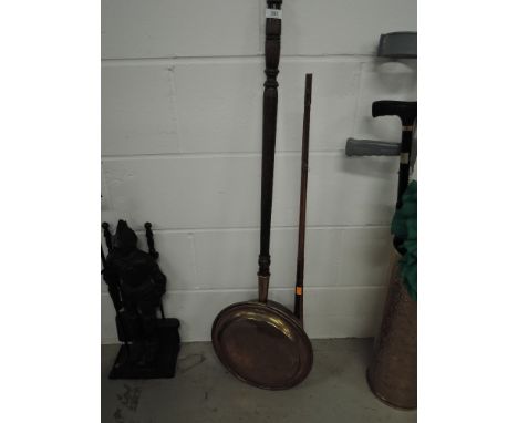 A hunting horn and bed warmer
