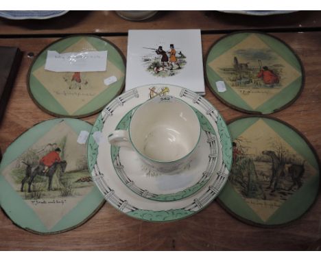 A selection of horse and fox hunting theme wares