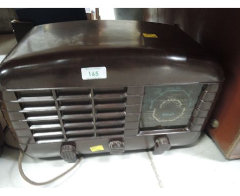 A vintage art deco design bakelite radio by Strad