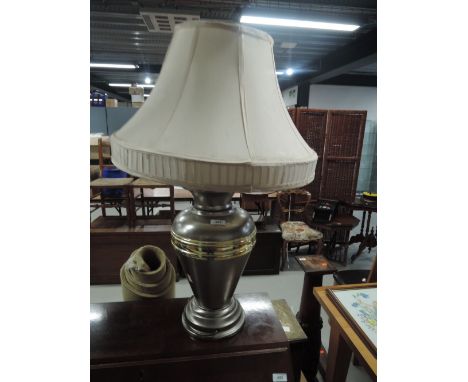 A modern table lamp and shade