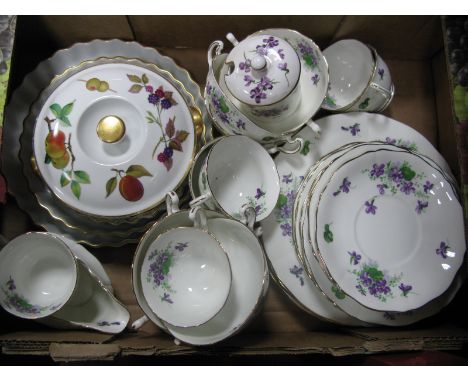 'Adderley' Bone China Dinner - Tea Service, Royal Worcester, 'Evesham' tureen, dishes etc:- One Box