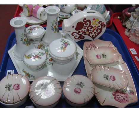 A Carlton Ware Piggy Bank, circa 1970's Czech early XX Century trinket set, Royal Norfolk Ware similar:- One Tray