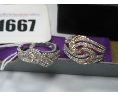 A Modern Gemporia Diamond Set Dress Ring, "Thomas Rae", of openwork design, complete with Gemporia certificate card; A Modern