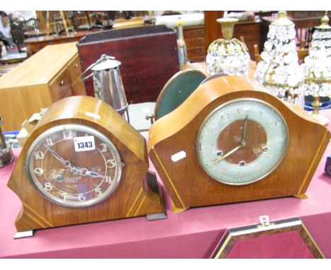 Smiths Westminster Chimes Mantel Clock, walnut cased eight day mantel clock. (2)