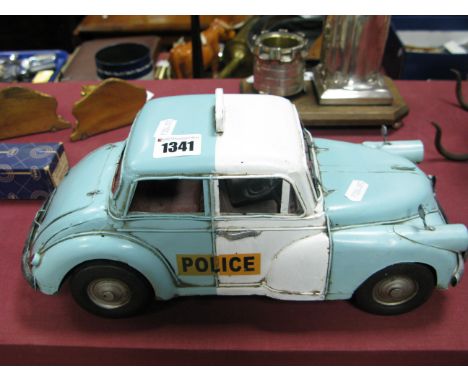 A Large Pressed Steel Car, in the form of a Police Morris Minor.