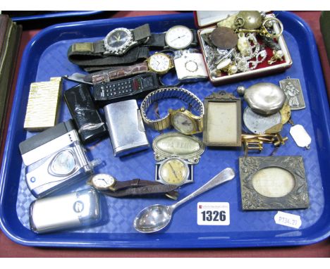 Rotary Super Sports Wristwatch gent's 'Omer' wristwatch, costume jewellery, lighters etc:- One Tray.