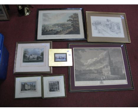 XIX Century Print, Norton Hammer Near Sheffield, at the junction of the counties of York-Derby engraved by T.Cartwright, prin