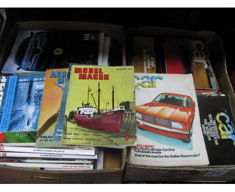 A Quantity of 1970's and Later Car/Automobile Periodicals: 'What Car?, 'Car', 'Top Gear,'Enjoying MG' etc- two boxes.