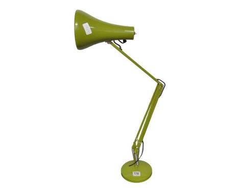 A green painted angle poise lamp