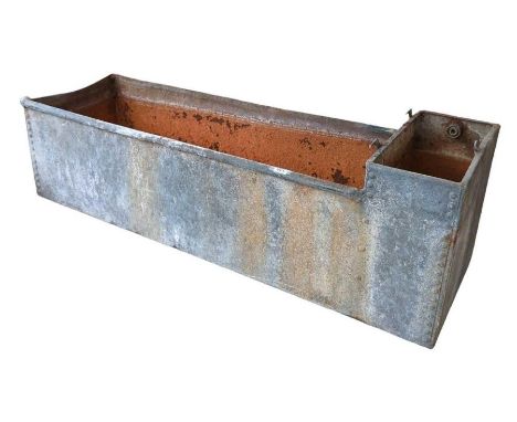 Riveted galvanised trough, 152cm long, 46cm wide, 47cm high