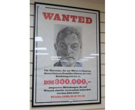 Lucian Freud, poster for 'The Return of a Portrait of Francis Bacon' posted in Berlin 83.5 x 58.5cm