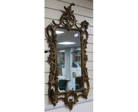 A Chippendale style gilt mirror W.60cm approx,