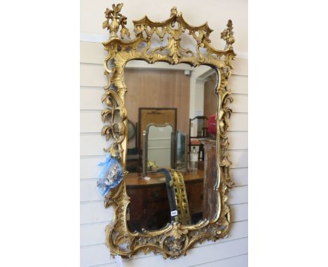 A Chippendale-style giltwood mirror W.70cm