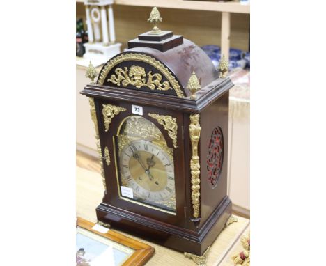 A late 19th century gilt metal mounted mahogany eight day bracket clock height 65cm
