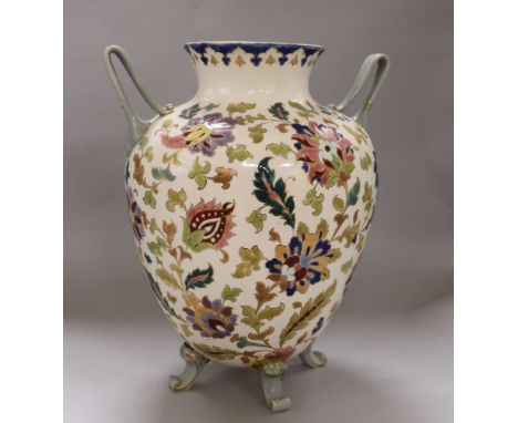 A Zsolnay-style two handled vase height 35cm