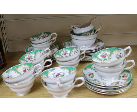 A Grosvenor china "Rutland" pattern part tea and dessert service