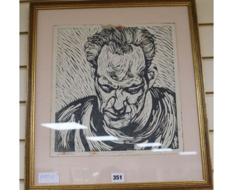 Sir William Nicholson, lithograph, HM The Queen, 25.5 x 23cm and Noah Price after Lucian Freud, self portrait, screenprint 35