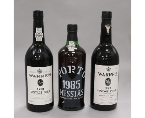 Three bottles of vintage port from 1980 - 1985