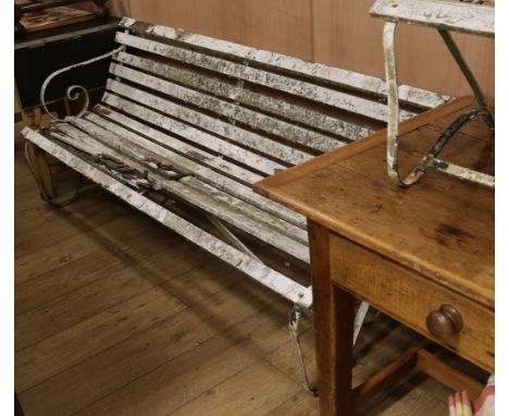 A garden bench and two chairs bench W.181cm