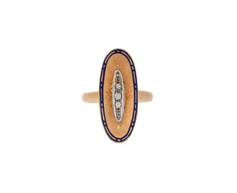 
	
		CREPERIO ENRICO, A 1970S ITALIAN DIAMOND PANEL RING
		The textured oval panel with scrolled detail, set with a trio of e