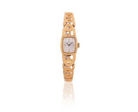 
	
		BUCHERER 
		A LADY'S GOLD COLOURED BRACELET WATCH
		Movement: Manual wind, 17 jewels
		Case: Gold coloured case, snap ca