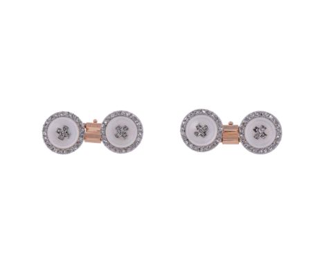 
	
		Y&nbsp;A PAIR OF FRENCH EARLY 20TH CENTURY DIAMOND AND MOTHER OF PEARL CUFFLINKS 
		CIRCA 1910
		The circular mother of 