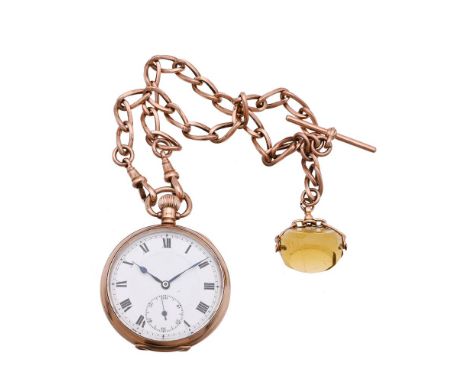 
	
		UNSIGNED 
		A 9 CARAT GOLD KEYLESS WIND OPEN FACE POCKET WATCH, NO. 266177, CIRCA 1923
		Movement: Swiss lever, 15  jewe