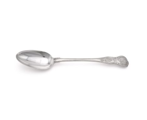 
	
		A VICTORIAN SILVER KING'S PATTERN SERVING SPOON
		MAKER'S MARK OBSCURED, LONDON 1847
		Engraved SH
		30cm (12in) long
		