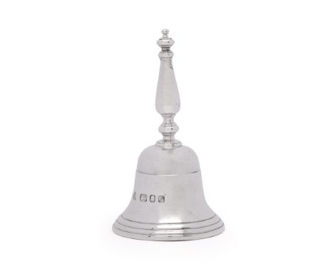 A SILVER TABLE BELL WAKELY &amp; WHEELER, LONDON 1970 11cm (4 1/4in) high 149g (4.8 oz)   Condition Report:  Marks are well s