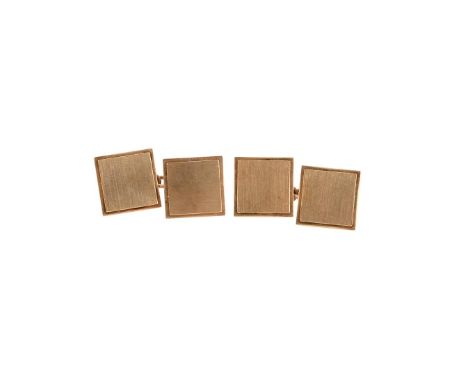 
	
		CREPERIO ENRICO, A PAIR OF ITALIAN GOLD COLOURED CUFFLINKS
		The squared panels with matt surface above polished borders