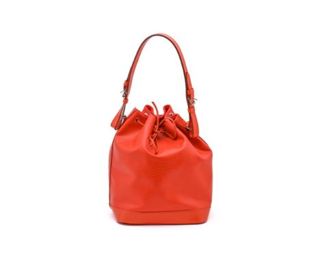 
	
		LOUIS VUITTON, NOE
		AN ORANGE EPI LEATHER SHOPPING TOTE
		With a single leather shoulder strap, the interior with a zip