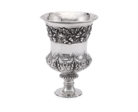
	
		A GEORGE IV SILVER CAMPANA CUP
		REBECCA EMES &amp; EDWARD BARNARD I, LONDON 1827
		Chased with a band of foliage and ac