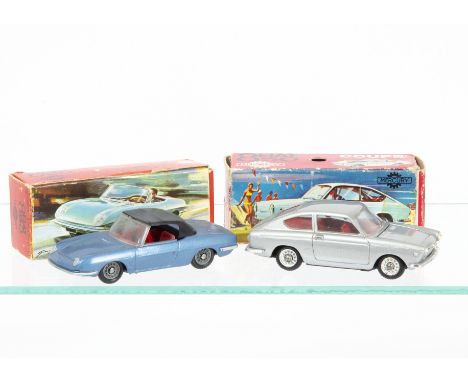 Mercury Art.44 Fiat 850 Coupe, silver body, red interior, chrome hubs, Art.12 Fiat 850 Spider Bertone, metallic blue body, re