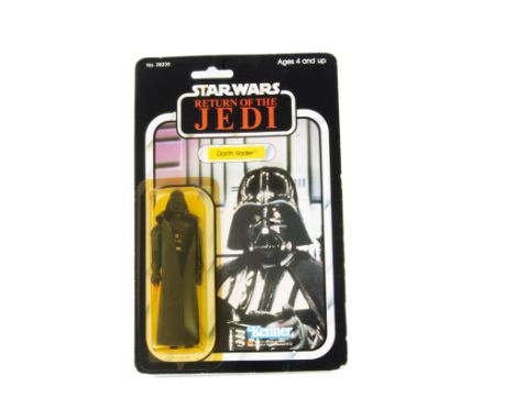 Vintage Star Wars Kenner ROTJ Darth Vader Action Figure, on punched 77 back card, figure E, bubble VG, discoloured, card G-VG