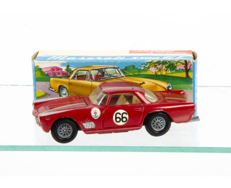A Mercury Art.24 Maserati 3500 GT Competizione, red body, blue/yellow racing stripe, RN66, cream interior, wire wheels, in or
