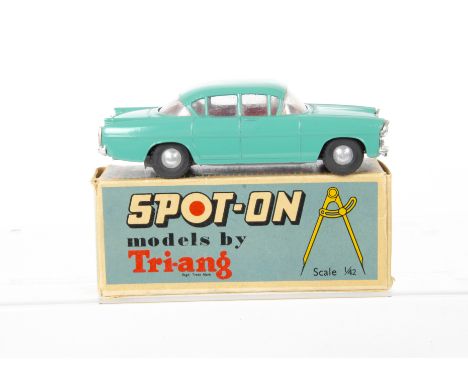 A Tri-ang Spot-On No.165 Vauxhall Cresta, aqua green body, red interior, in original box with club leaflet, E, box F-G, small