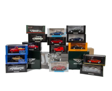 Minichamps 1:43 Scale Models, including Bentley Arnage, Bentley Continental GTC, The Kennedy Car and fifteen others, in origi