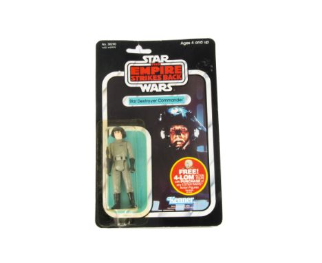 Vintage Star Wars Kenner ESB Star Destroyer Commander Action Figure, on punched 47 back card, figure E, bubble VG, discoloure