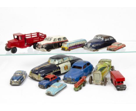 British Tinplate Toys, including Wells O~ London clockwork Racing Car, two-tone green body, RN41, ~WB1932~ reg, Welso Toys Br