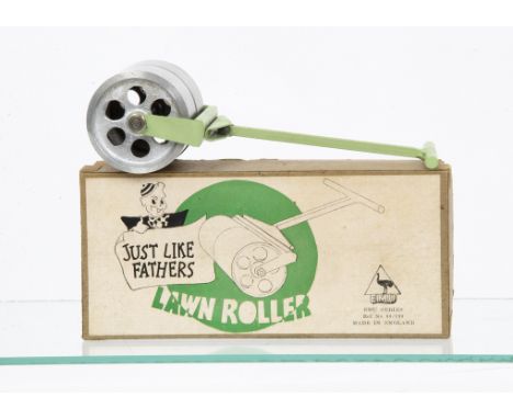 EMU Series (England) Miniature Lawn Roller, pale green diecast handle, aluminium roller, 165mm in length, ~Just Like Fathers~