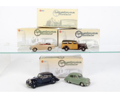 Lansdowne 1/43 White Metal Models, LDM.87 Lagonda V12, LDM.116 Ford Pilot, LDM.114 Hillman Minx, LDM.9 Austin A40, in origina