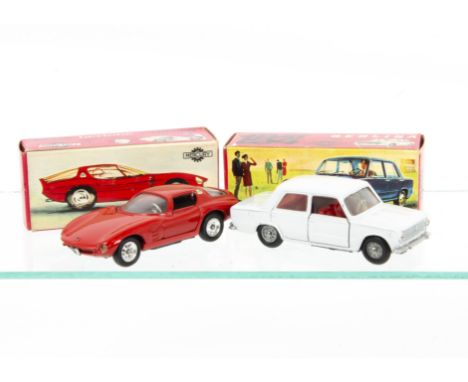 Mercury Art.46 Fiat 124 Berlina, white body, red interior, bare metal hubs, Art.29 Alfa Romeo Giulia Bertone Canguro, red bod