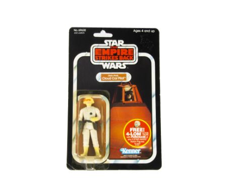 Vintage Star Wars Kenner ESB Cloud Car Pilot Action Figure, on punched 47 back card, figure E, some frosting, bubble VG, disc