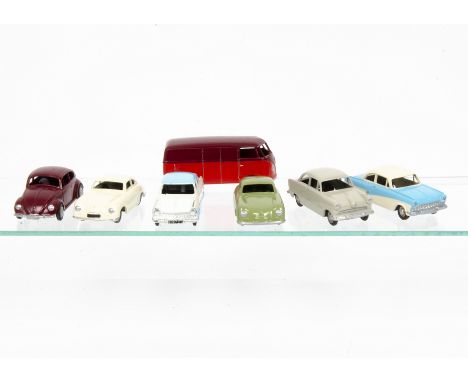 Märklin 8025 Mercedes-Benz 190 SL, light blue body, red seats, 5524/16 BMW 501, grey body, 5524/15 Borgward Isabella, cream b