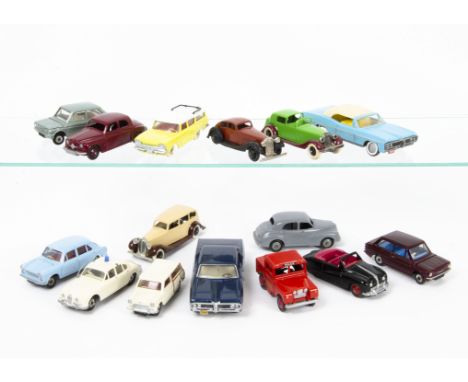 Restored/Repainted Dinky Toys, including Rover 75, Morris Oxford, Austin Atlantic, 138 Hillman Imp (2), Morris 1100 and other