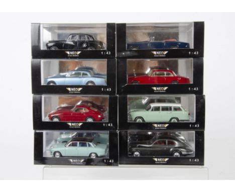 Neo 1:43 Scale Models, including Bristol 401, Austin Cambridge Traveller, Bristol 404 and five others, in original boxes, E, 