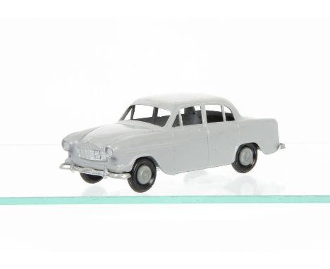 A Streamlux (Australia) Holden FE Sedan, c.1957, grey body, silver trim, bare metal hubs, silver baseplate, approx 1:36 scale