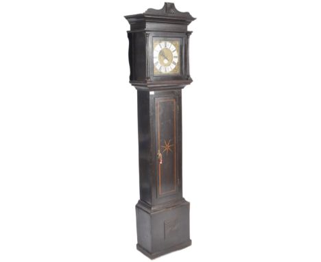 An 18th Century George III longcase grandfather clock by Henry Deykin of Worcester. The clock of square form with gilt spandr